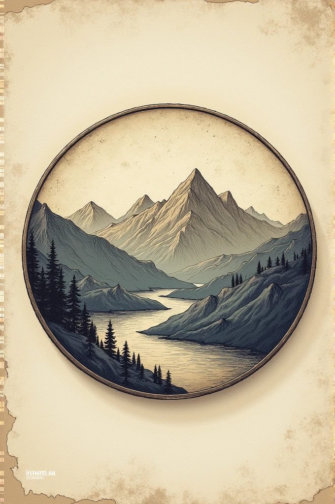 create a hand drawn geography themed coin