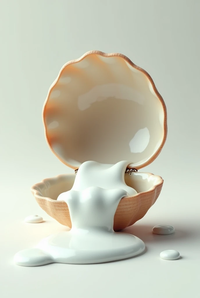 image of an open clam, with toothpaste inside