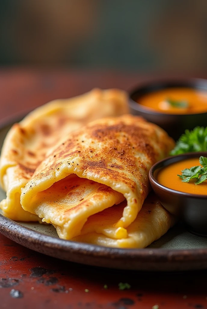 make Malaysian roti canai with cheese filling and dip into curry sauce