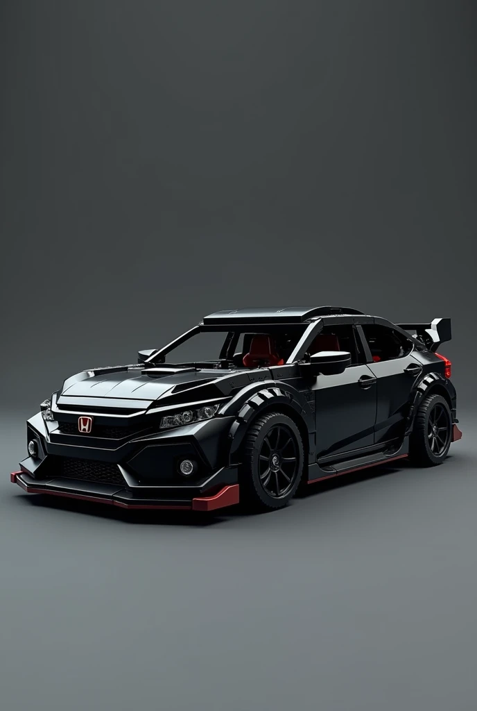 A honda civic si made of black lego