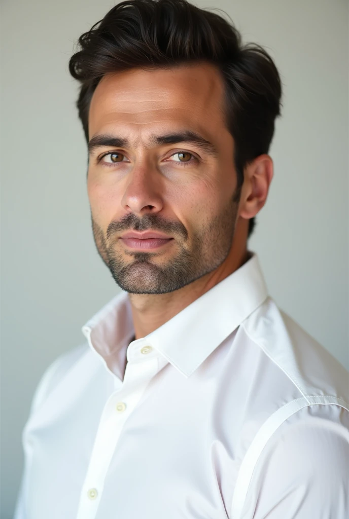 Photo of a man in a white shirt