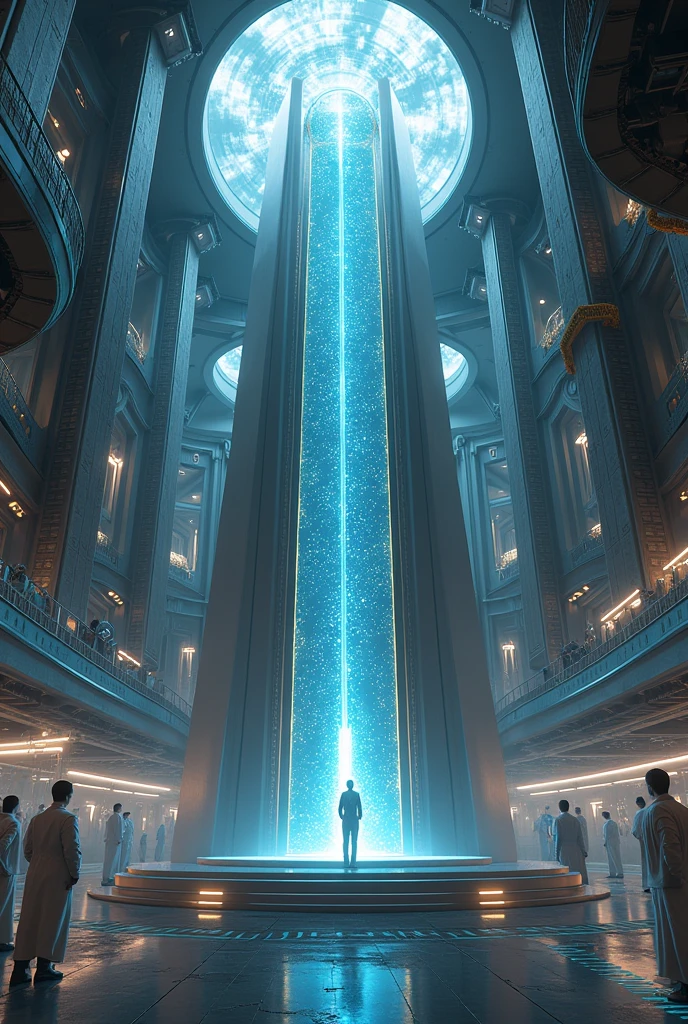 Create an image of a fictional teleportation capsule project with all the details for its creation
