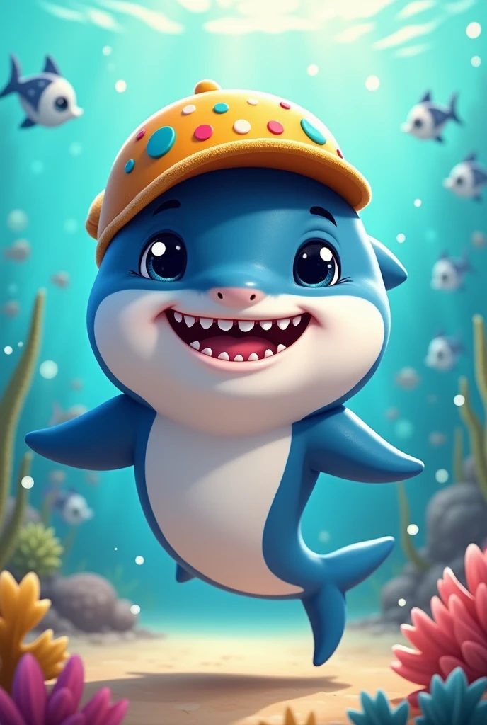 Cute shark with cap