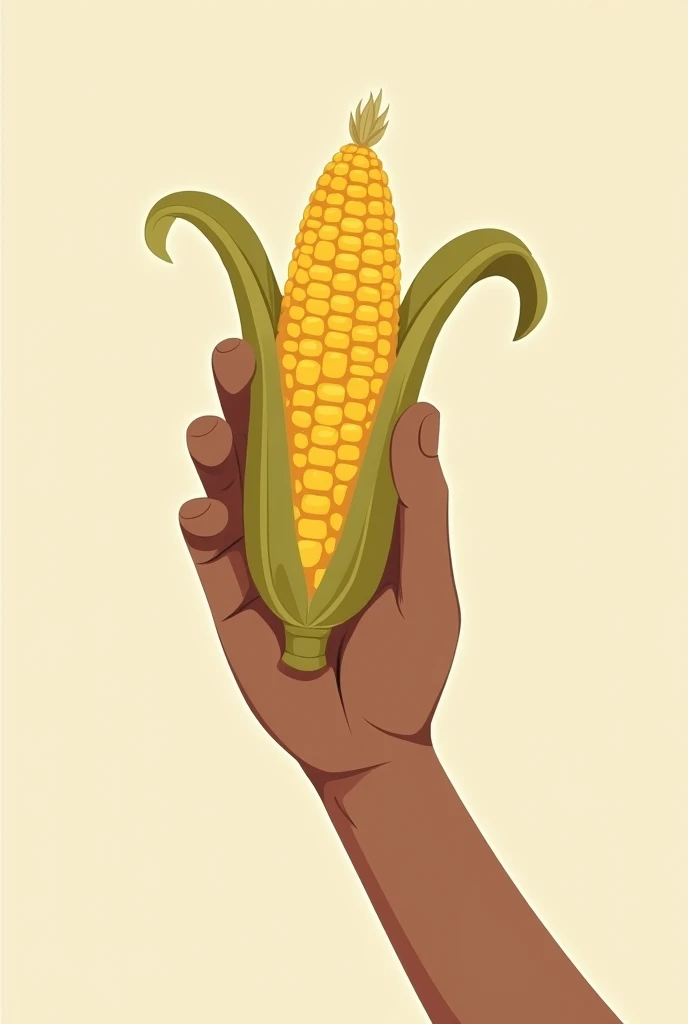 make an emoji of a hand with a prehistoric corn, something simple