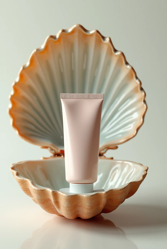 image of an open clam, with a tube of toothpaste inside