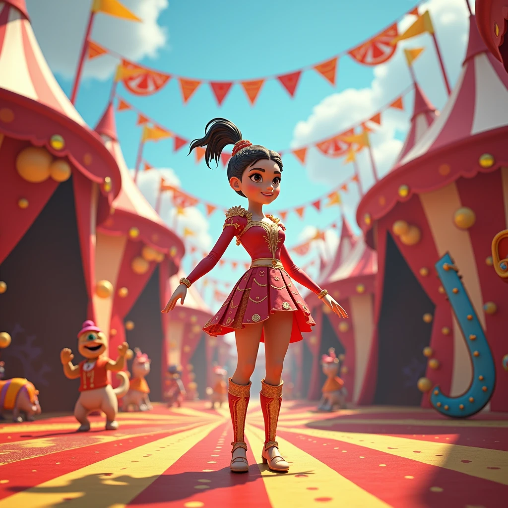 Design me a 3d circus image, and write in big letters the number 15 and the name Sofi in capital letters.