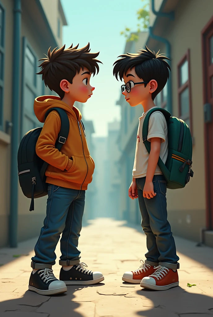 a spoiled brat enzo gabriel and a nerd with glasses