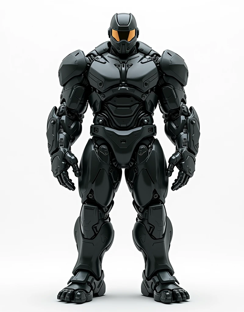 Generate a concept in AI，AI，Half Body，Mecha like Marvel's Hulk full color black armor, cyberpunk hi tech helmet, Technology，Surreal, white background