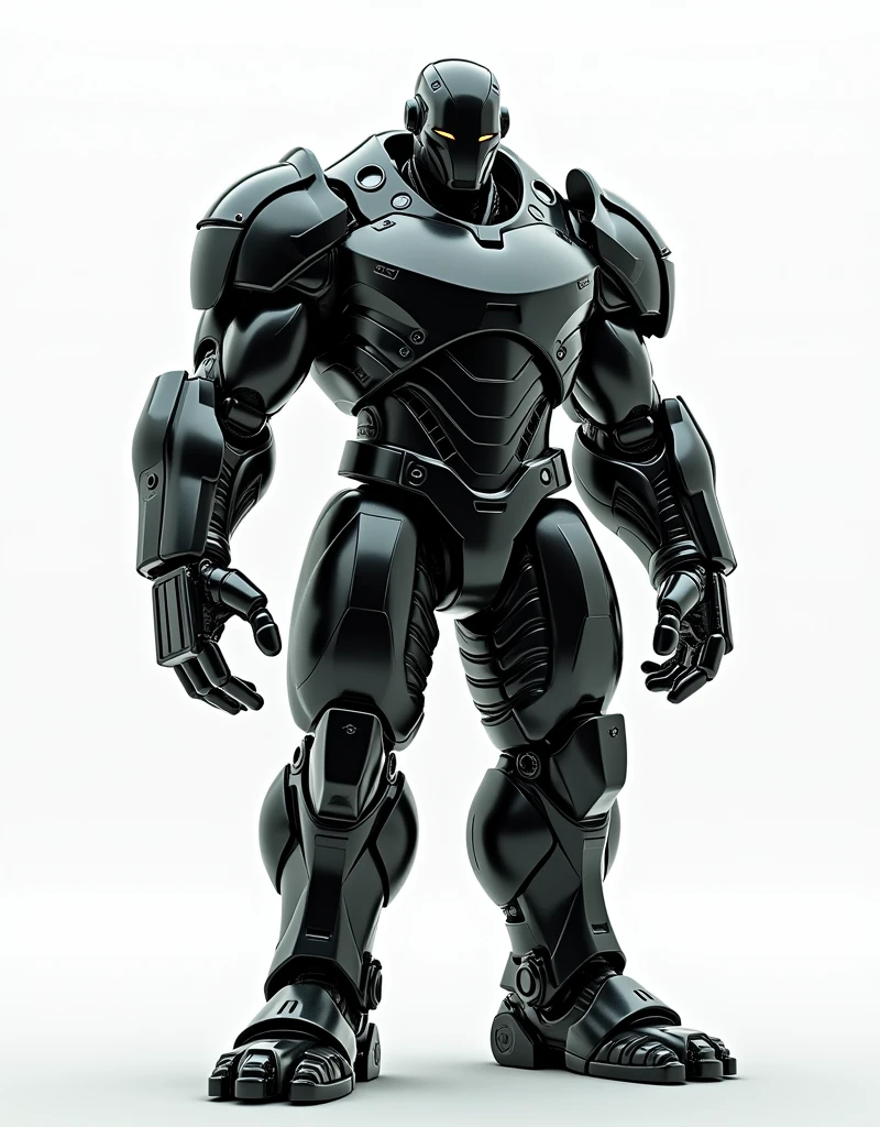 Generate a concept in AI,AI,Half Body,Mecha like Marvel's Hulk full color black armor, cyberpunk hi tech helmet, Technology,Surreal, white background