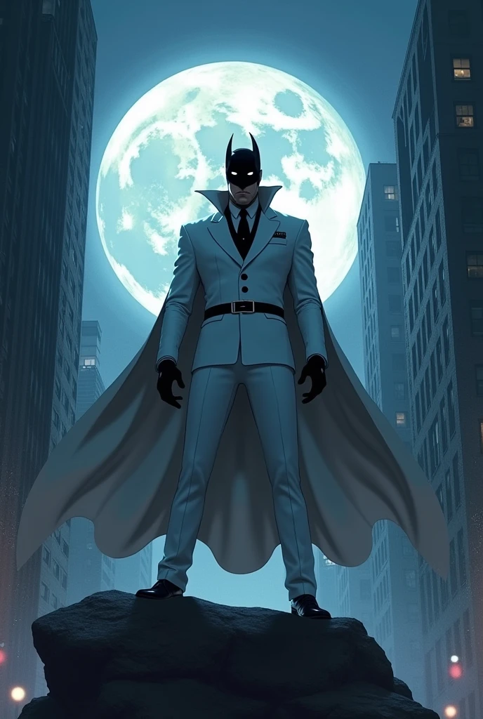 In the moonlit cityscape, a figure rises, looking forward with unwavering determination. Dressed in an impeccable white suit and a huge crescent moon-shaped cape, Moon Knight (Marc Spector) exudes an aura of sophistication and power, combining the elegance of his outfit with the mystique of his vigilante identity. As the moonlight casts dramatic shadows, prepares to face an ancient prophecy that threatens to plunge the city into darkness. With his mystical powers and combat skills, Moon Knight must navigate a world of supernatural peril and personal turmoil. Will his keen intelligence and formidable presence be enough to decipher the prophecy and protect the city??, Or will the impending chaos be too overwhelming???