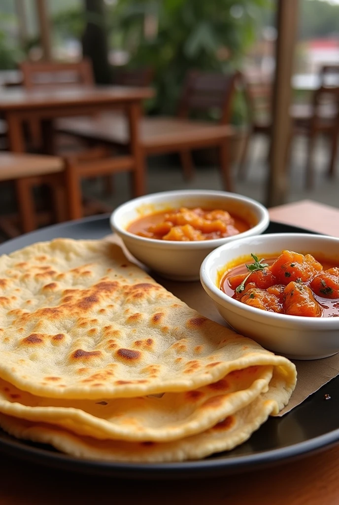 make typical Malaysian round roti canai with canned sardines on the side and dip it in curry sauce