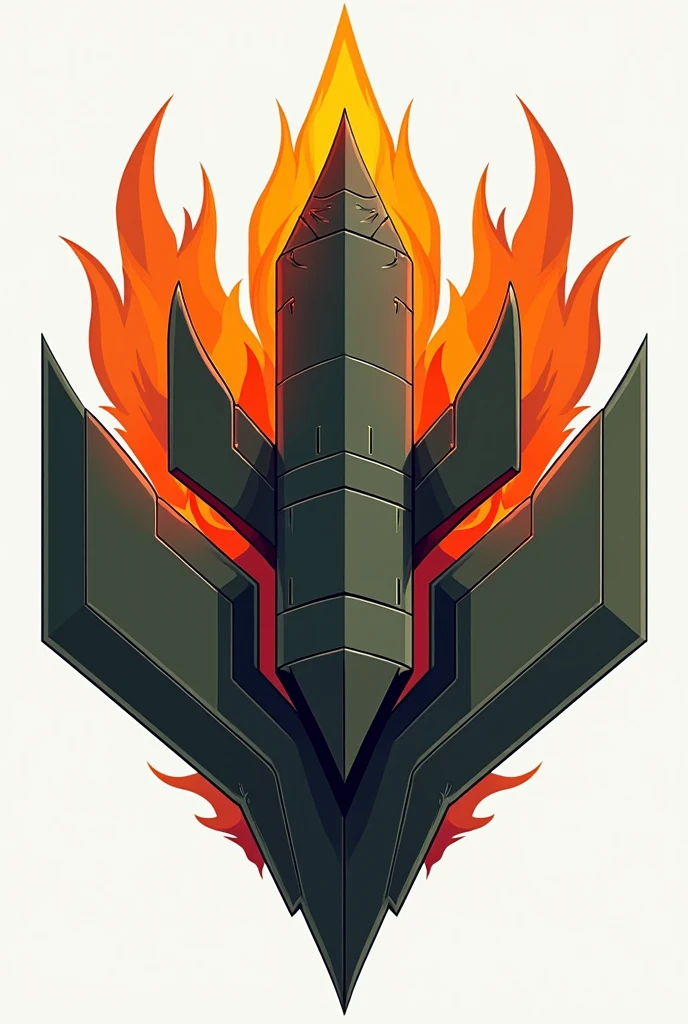 make a logo relating army and explosives, e use as cores: orange, maroon, Military Green, rot