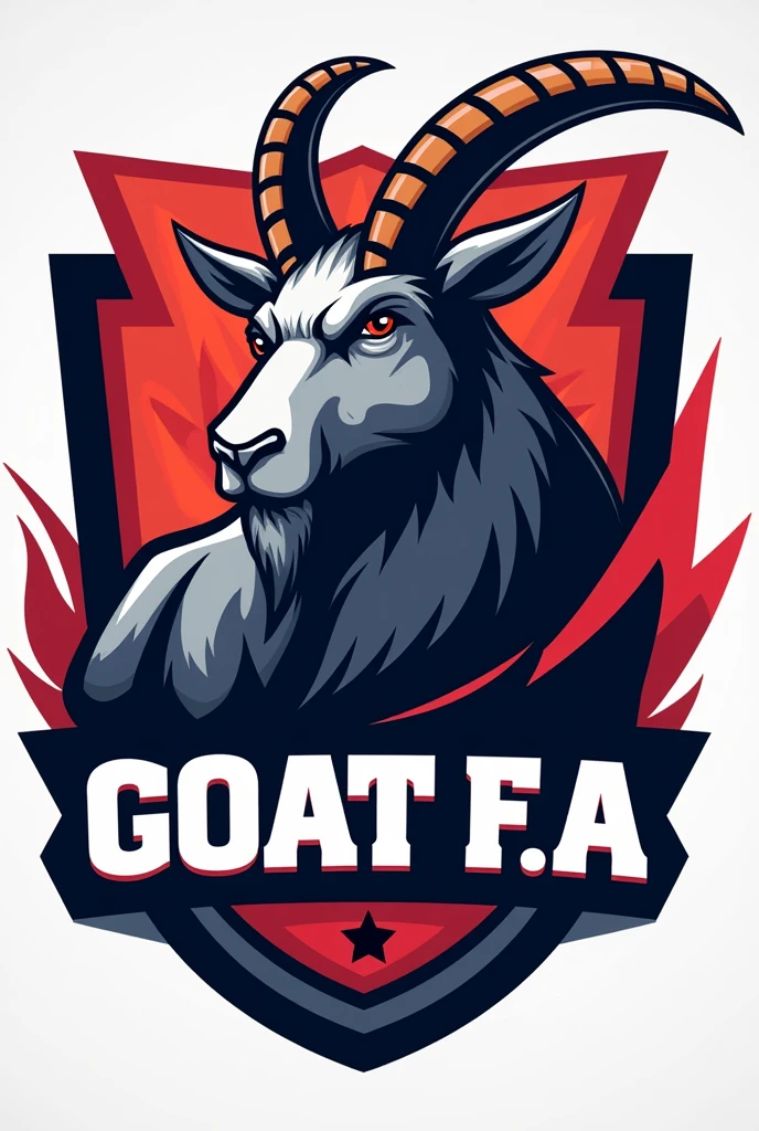 A LOGO FOR A FOOTBALL TEAM UNIFORM FOR A TEAM CALLED GOAT F.A