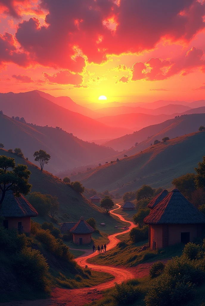 Ethiopian sunset landescape