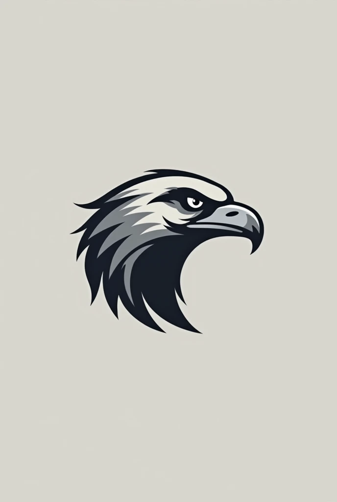 Create a modern and stylish logo with a stylized eagle head. Add depth and dimension by using shades of gray. Logo, Let it express power and elegance with its clean lines and abstract form..