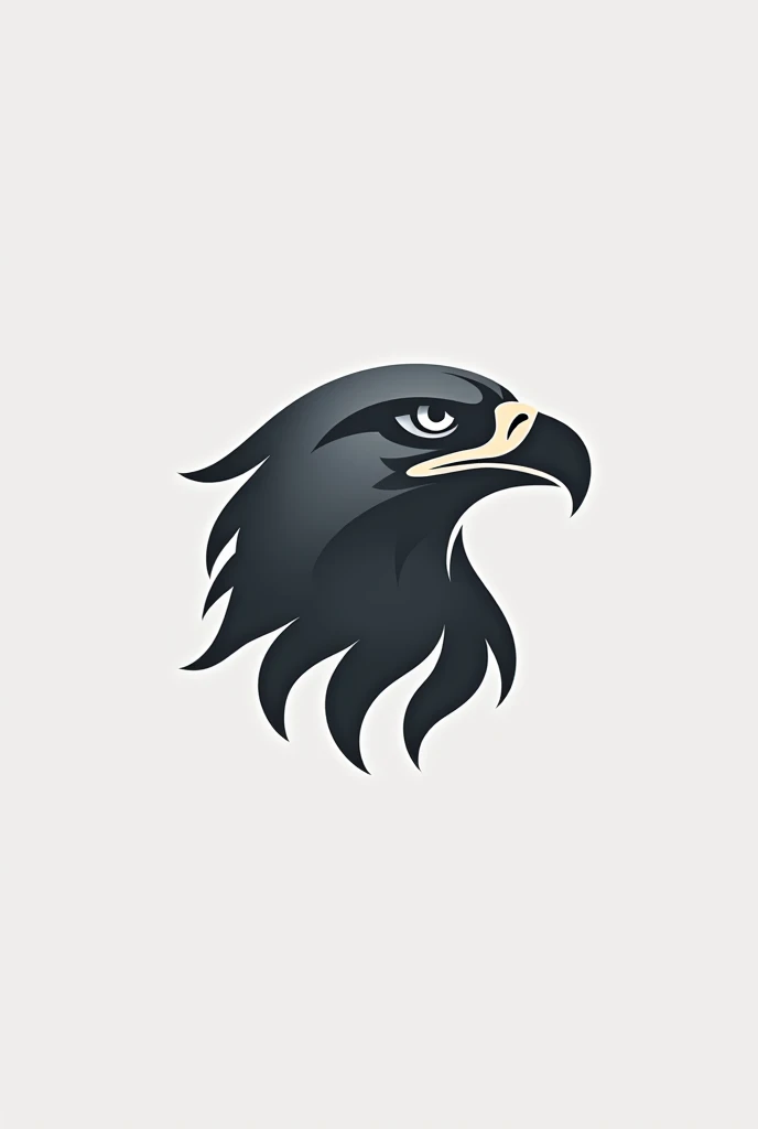 Create a modern and stylish logo with a stylized eagle head. Add depth and dimension by using shades of gray. Logo, Let it express power and elegance with its clean lines and abstract form..