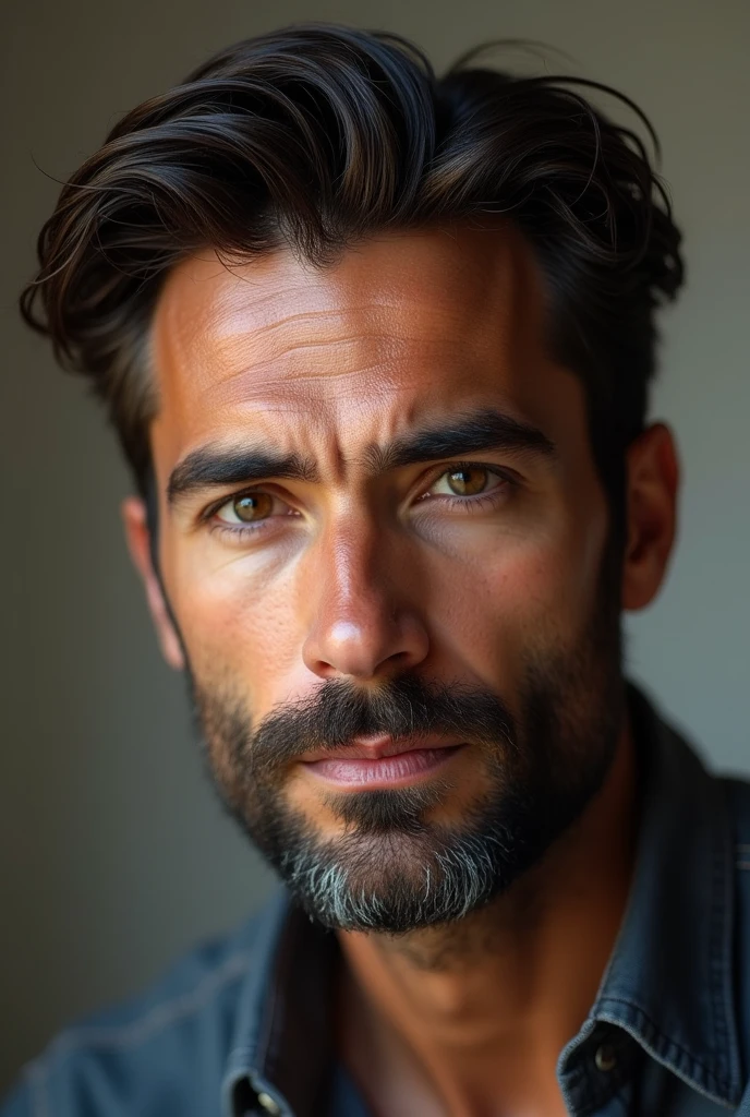 Create me a realistic and natural image of a dark brown haired Italian man 
