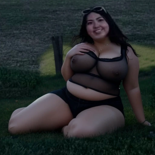 there is a woman sitting on the grass with a frisbee, she has a jiggly fat round belly, low quality photo, 3 0 years old woman, 30 years old woman, lorena avarez, profile photo, alanis guillen, very very low quality picture, photo taken in 2 0 2 0, leaked photo, large thighs, profile pic, Big, huge , no clothes, sexy, cute, no clothes, thick, bbw, chubby stomach, thick nipples, nipple piercings, large areola, hard nipples, piercing through shirt, busty, major cleavage, naked, ripping through top, spilling over sides, bra too tight, extra wide hips, fat bbw, showing off huge belly, fat stomach, fat bbw, big tummy, bare stomach, uncovered stomach, play with stomach, belly muffin top, belly hanging out of clothes, belly out, muffin top spilling over, no clothes, naked, big fat belly, belly fat spilling out, no clothes, NSFW, naked, thick ass, short, huge belly, short