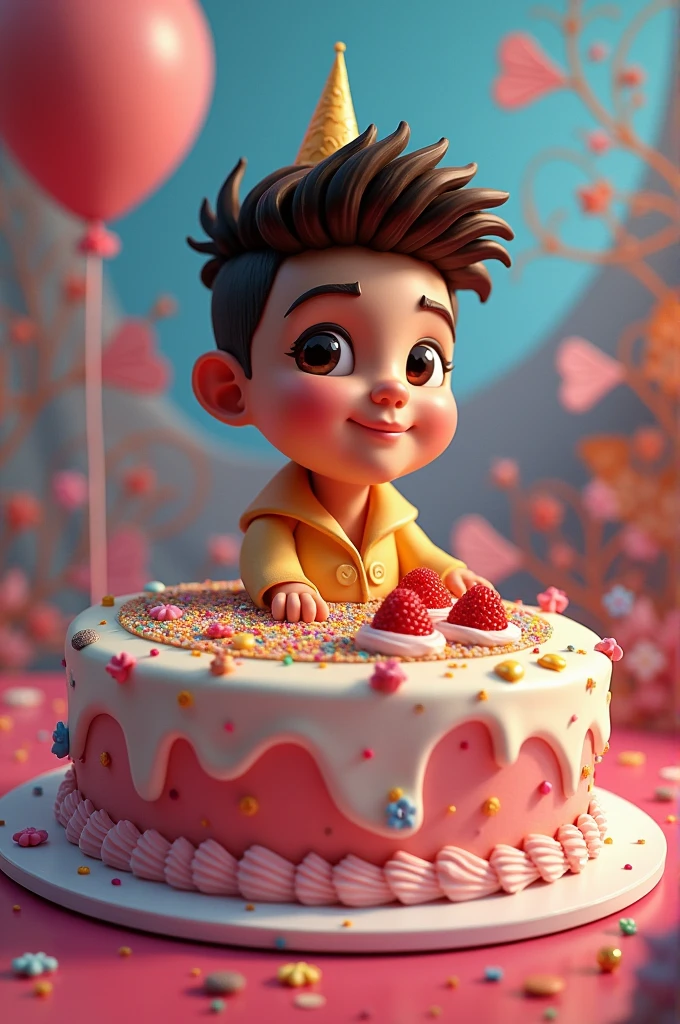Create the image of a decorated cake in reference to your husband tiktoker moises