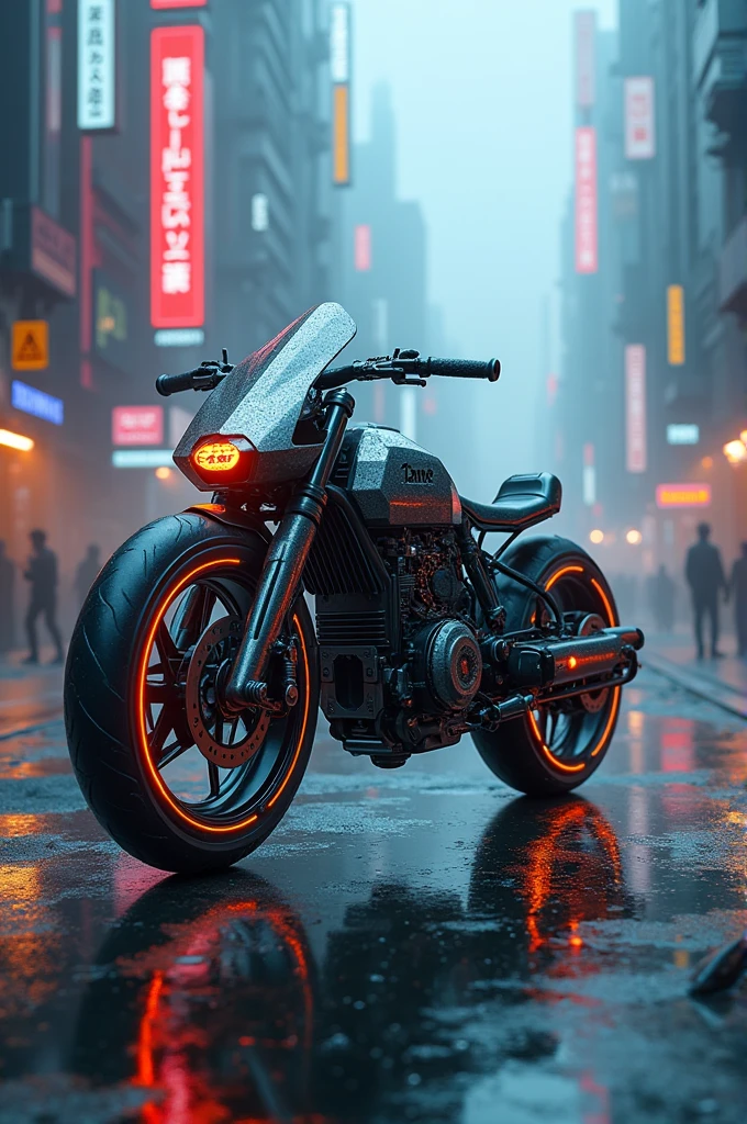 A bike with cyberpunk