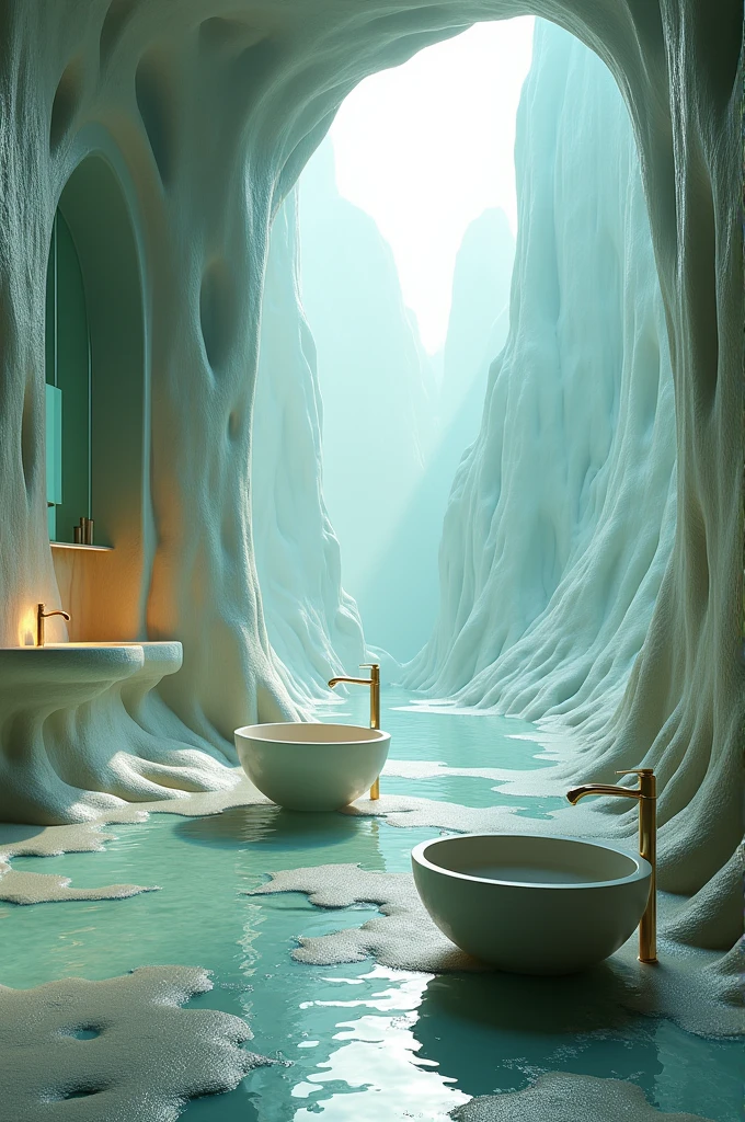 Create a space where there are two lower sinks