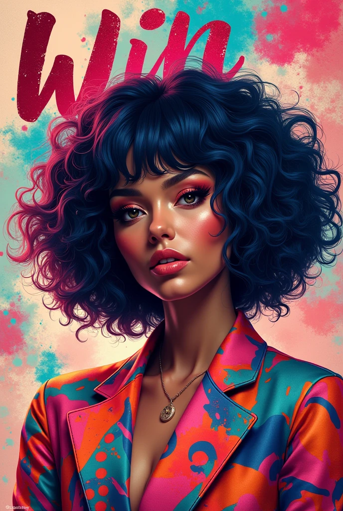 Create a design about selling wigs with writings!