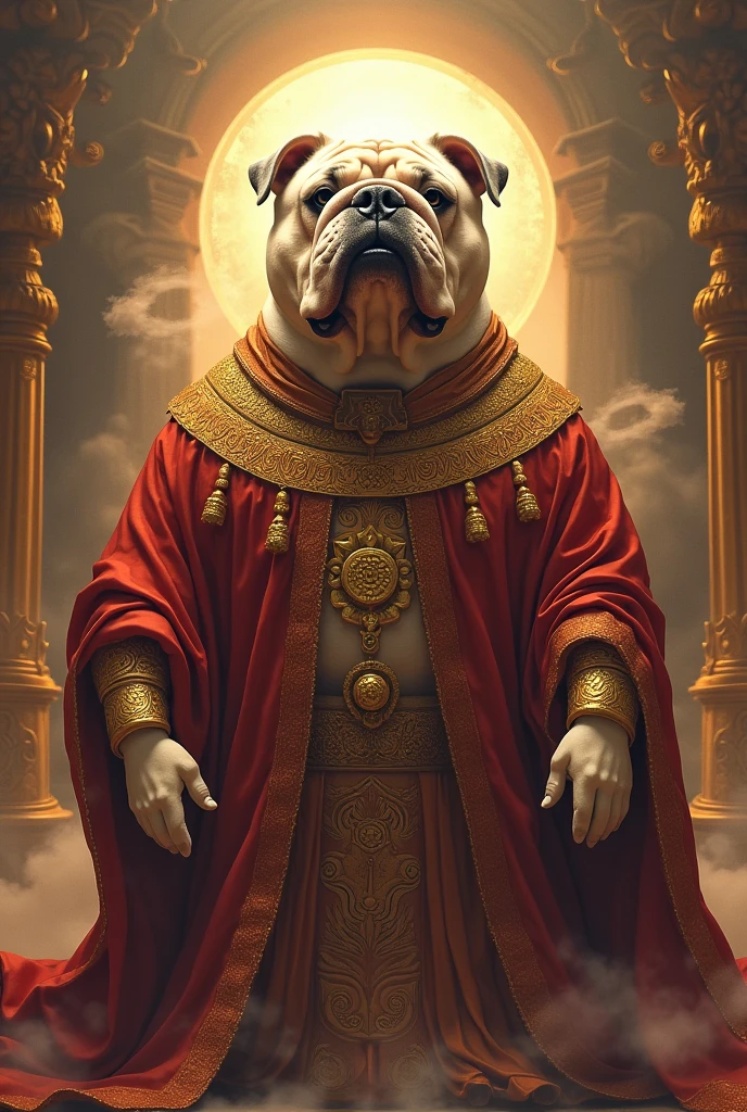 Dios bulldog  con tunica