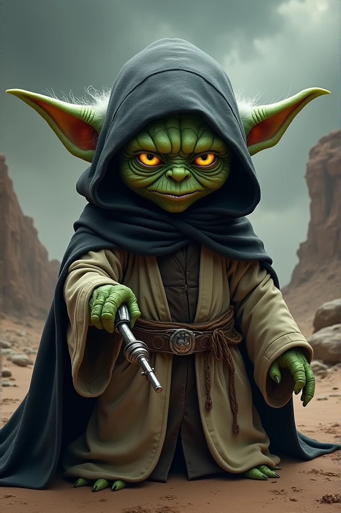 Yoda mixed with Darth Vader