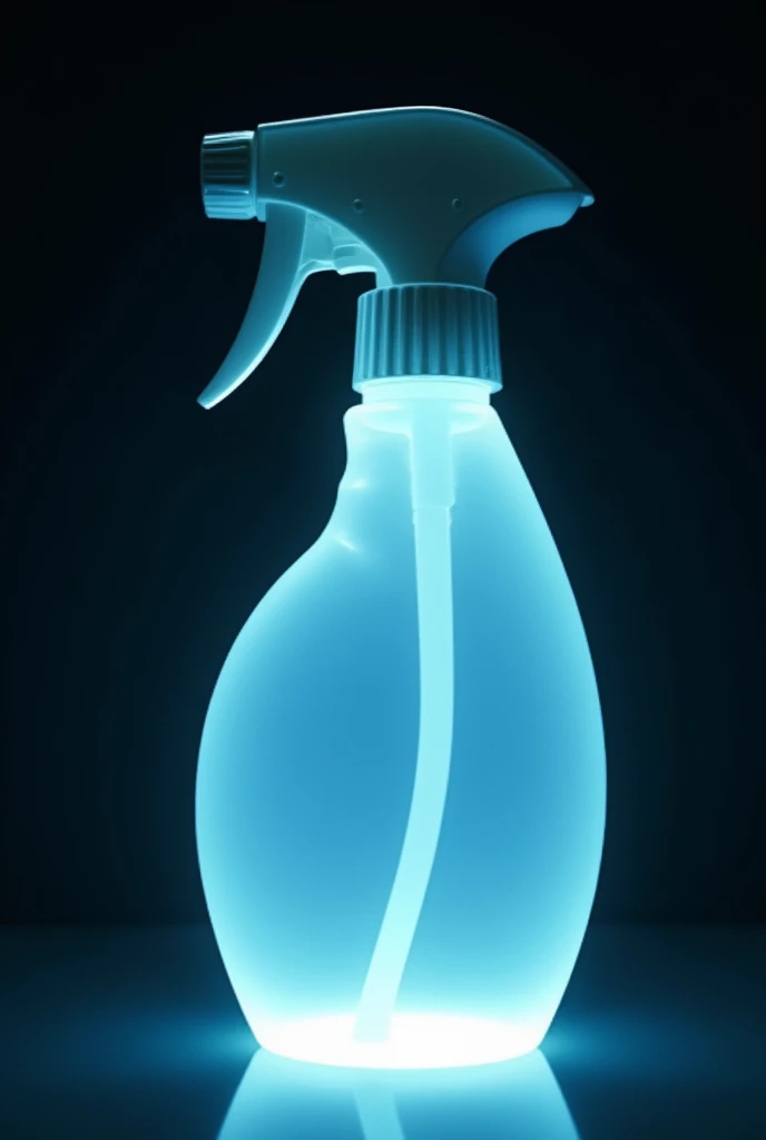 Create a photo of a spray bottle glowing