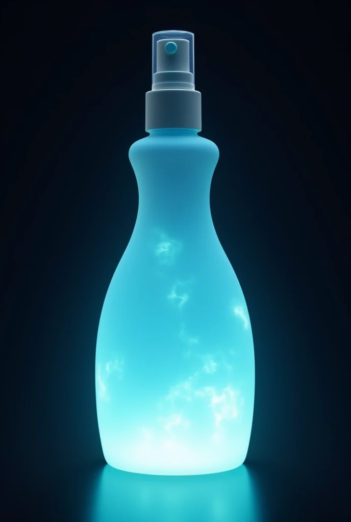 Create a photo of a spray bottle glowing