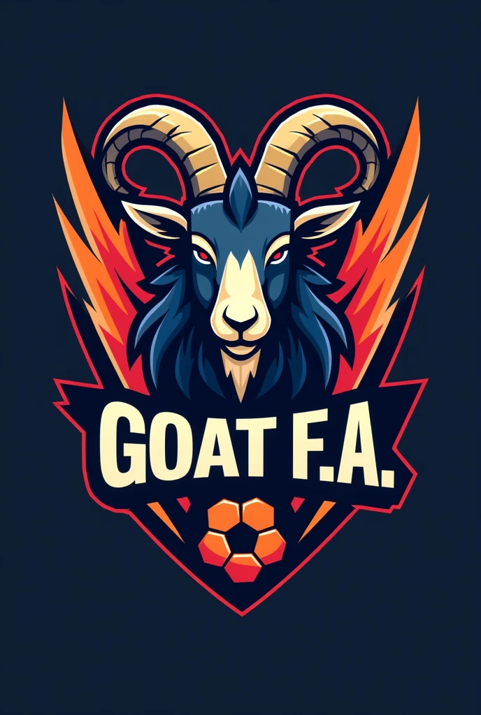 A LOGO FOR A FOOTBALL TEAM UNIFORM FOR A TEAM CALLED GOAT F.A