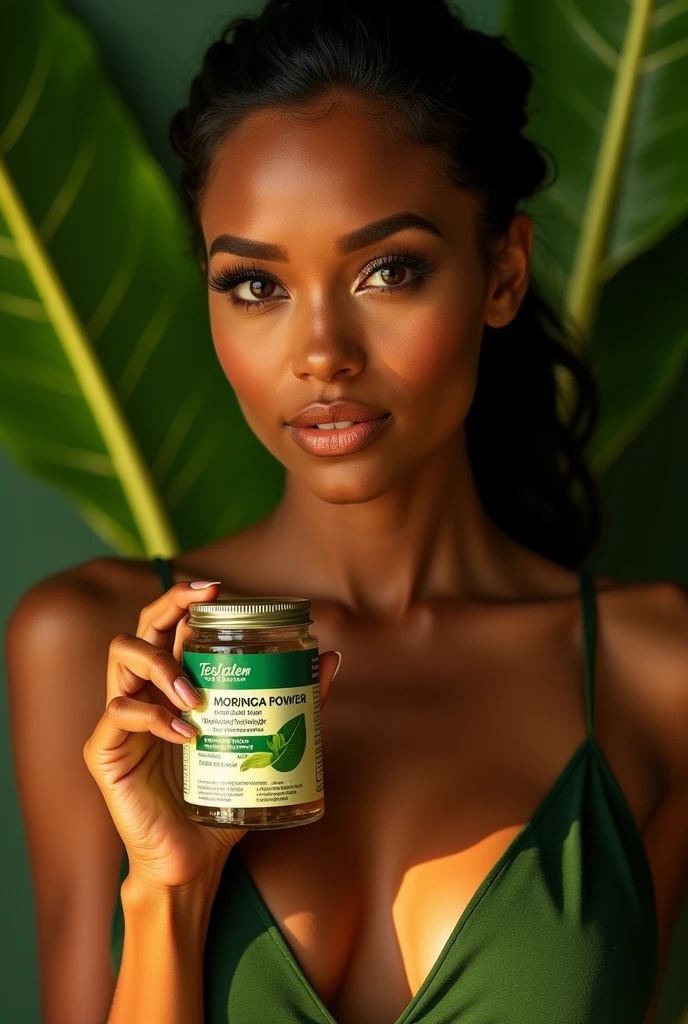 Sexy hot horny woman advertising Tesfalem moringa poweder