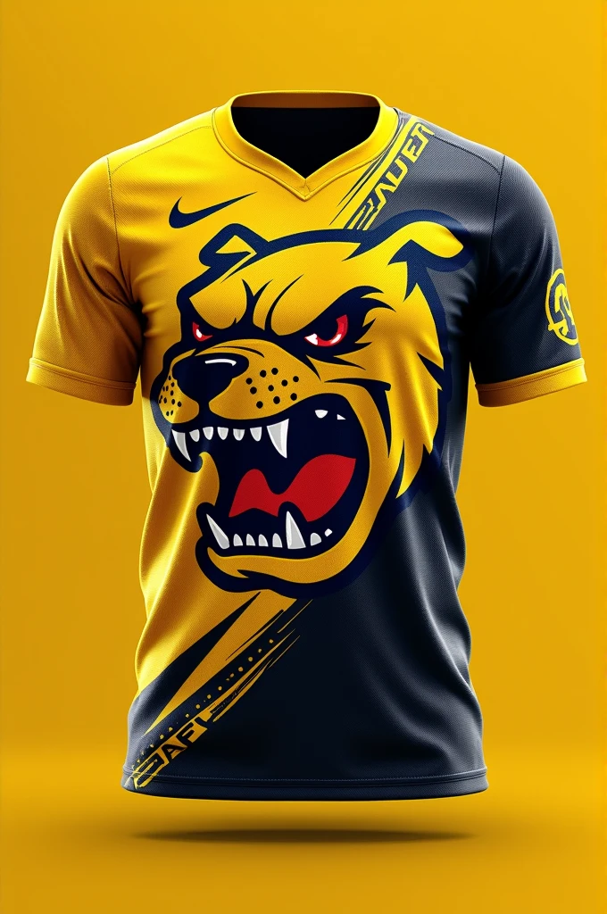 I want a volleyball shirt, It&#39;s a new team that will be called Bulldog and I want it to have that animal in the design with the yellow and black colors. 