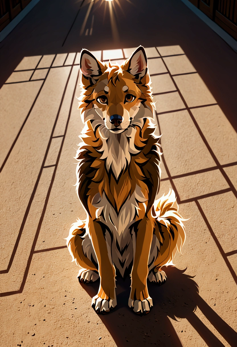 Handsome，Canine furry，hairy，Brown fur，Light brown secondary，Detailed shadows