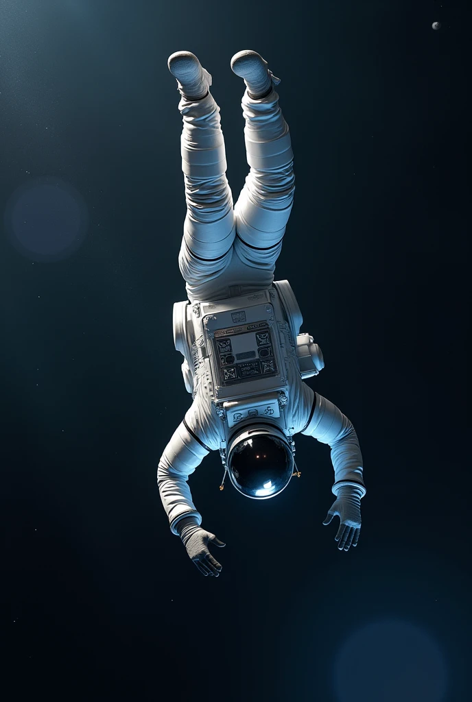 Upside down astronaut loose in space