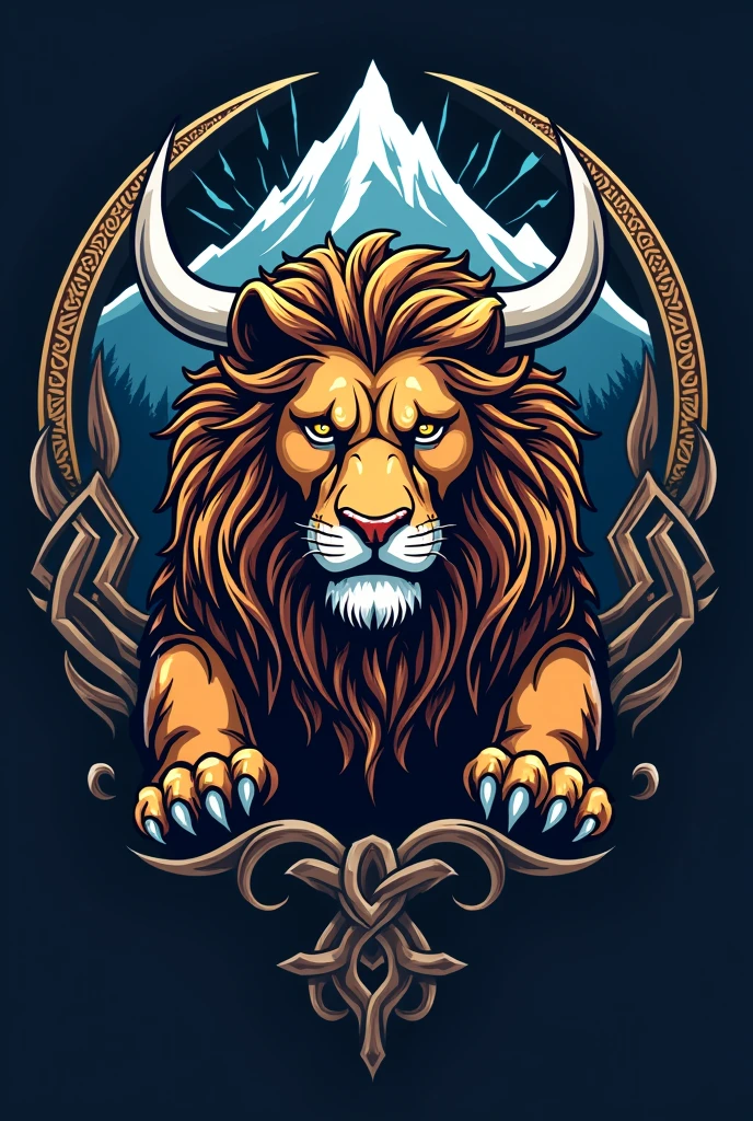 j'aimerai un logo pour discord avec une mascotte lion dans le thème viking