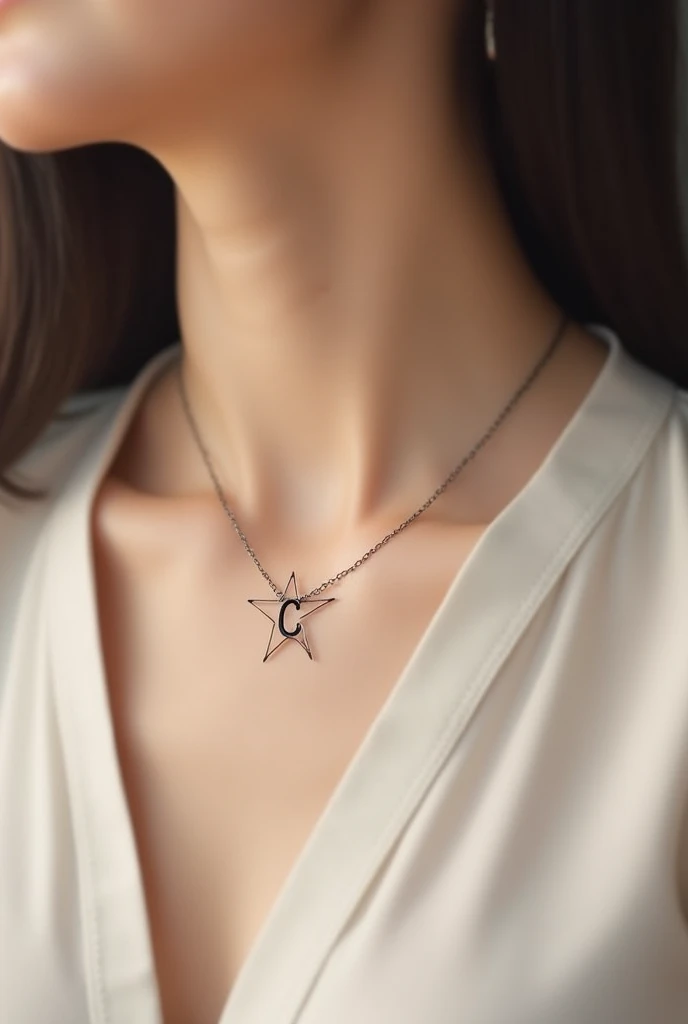 Simple star tattoo with the letter C delicate