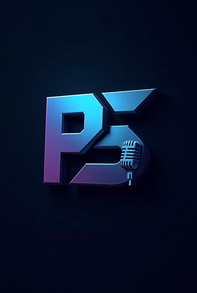 Cool logo "PS" with a night shade color, have a microphone