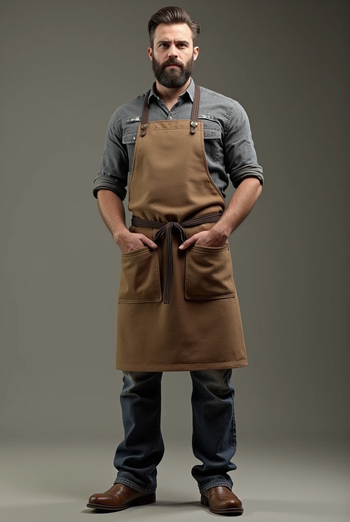 Rustic fabric work apron for men 3D modeling