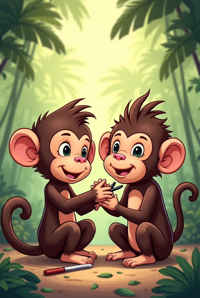 monkey cutting hair