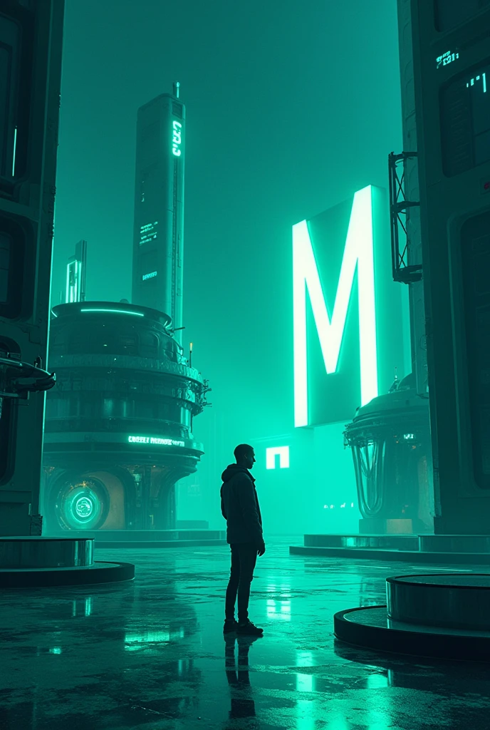 photo with remote sensing elements in green and blue tones, with an m element in the corner to represent her name and the year 2025