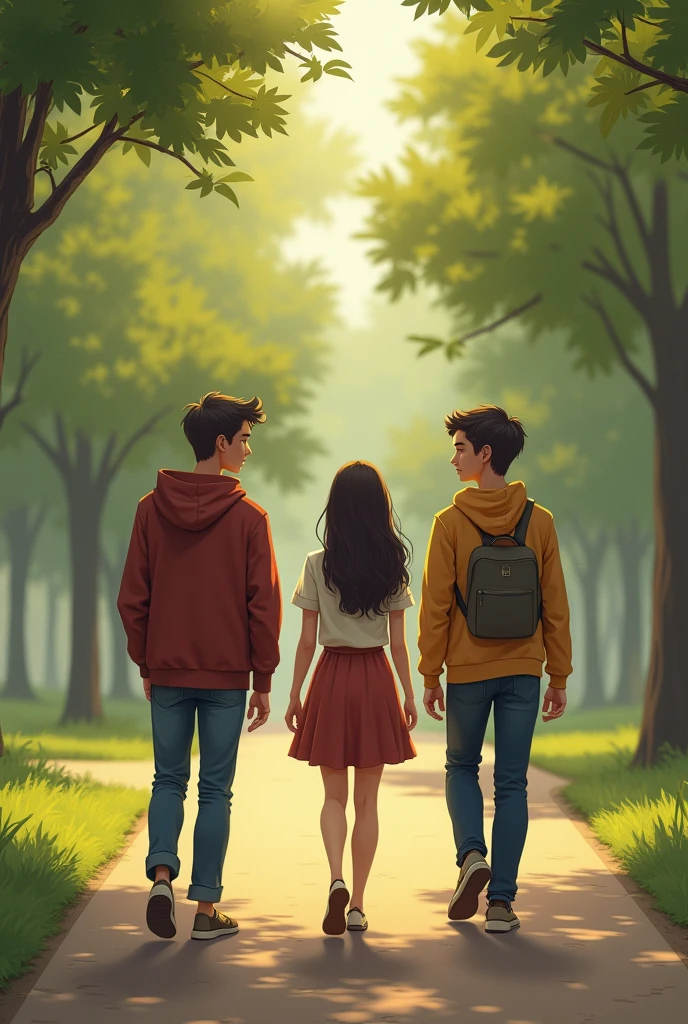 As they strolled through the park, Jack and Alex exchanged uneasy glances. But Lily’s natural charm began to ease the tension. She talked about their shared interests, and slowly, the boys started to connect over their mutual admiration for her.