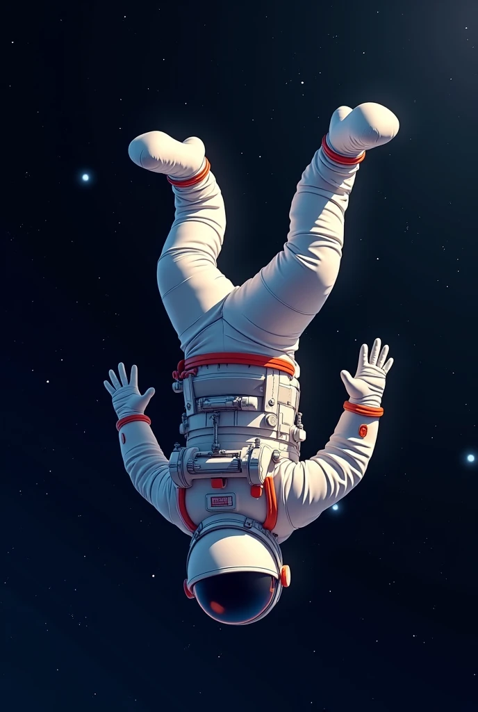 Upside down astronaut loose in space animated 