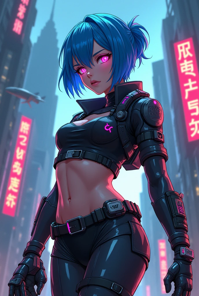 Make me a anime character similar to Shasha from cyberpunk anime song