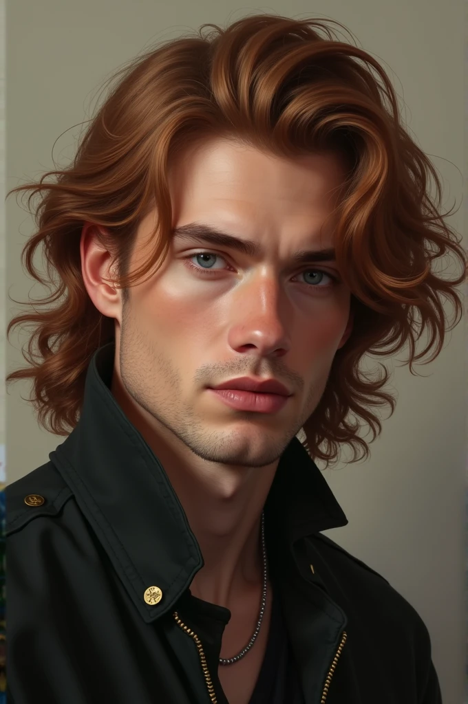 Handsome guy, brunette with wavy red hair