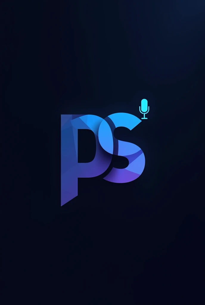 Cool logo "PS" overlap font with a night shade color, have a microphone