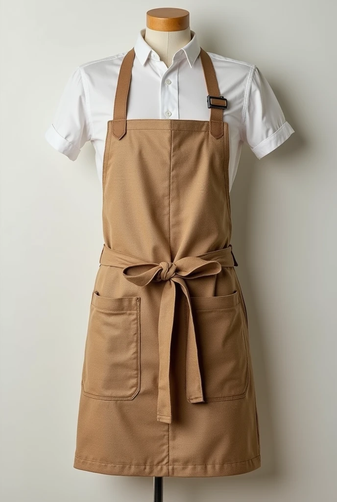 short work apron, from the waist,in 3D modeled jute fabric