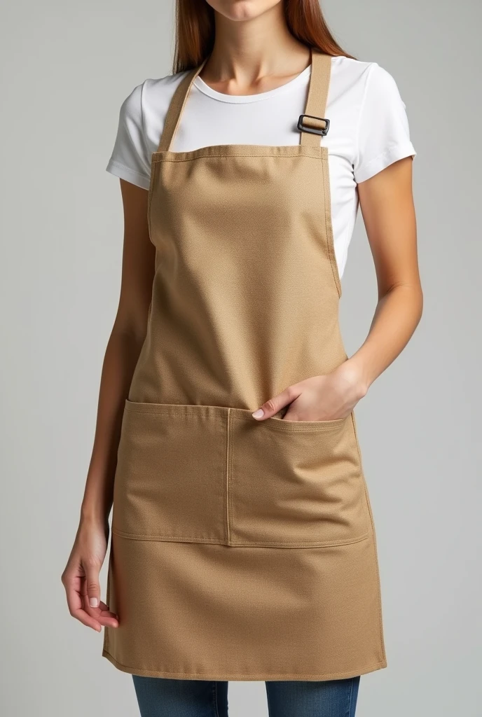 waist-high work apron, in 3D modeled style jute fabric