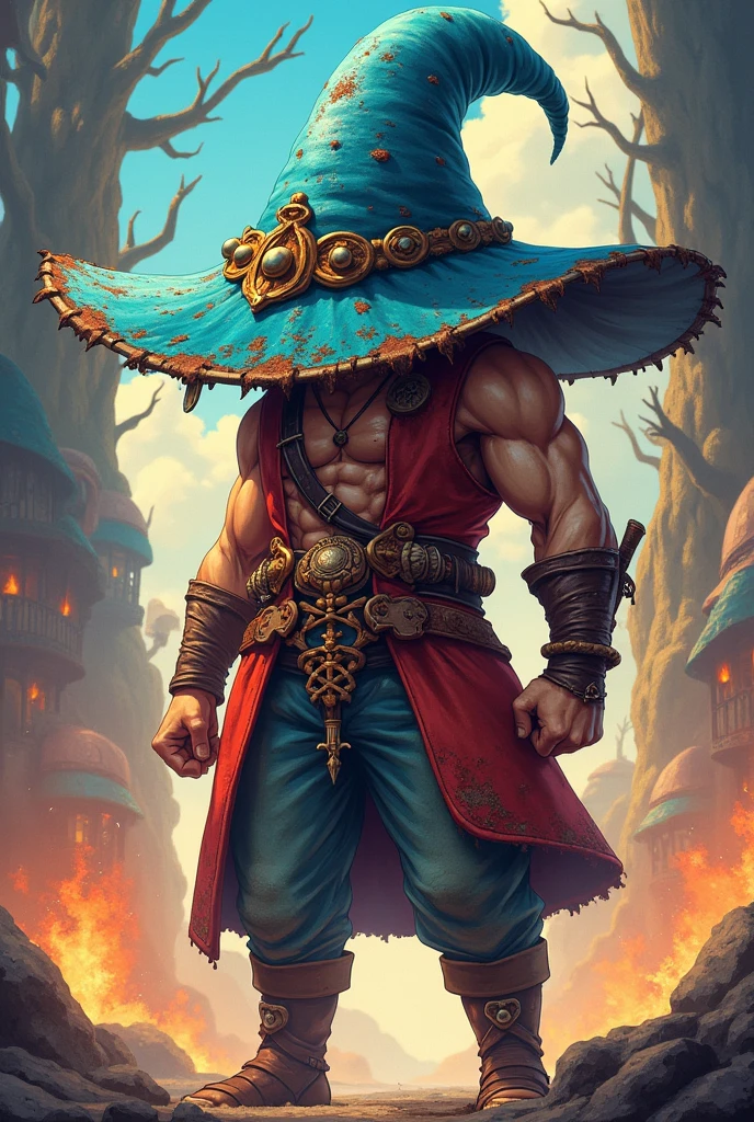 tibia game (work of art),(best qualityer:1.0), (ultra high resolution:1.0), detailed illustration, 8k, アニメ, work of art, wearing a big blue hat on his rusty head , detailed hat, best qualityer,(wanderer:1.2), red lo, bed-in, (impacto genshin), 1 , male focus, standing alone, Vest,(kbxl:0.5), estilo アニメ, vibrant archer, sleeping, flexas, I am