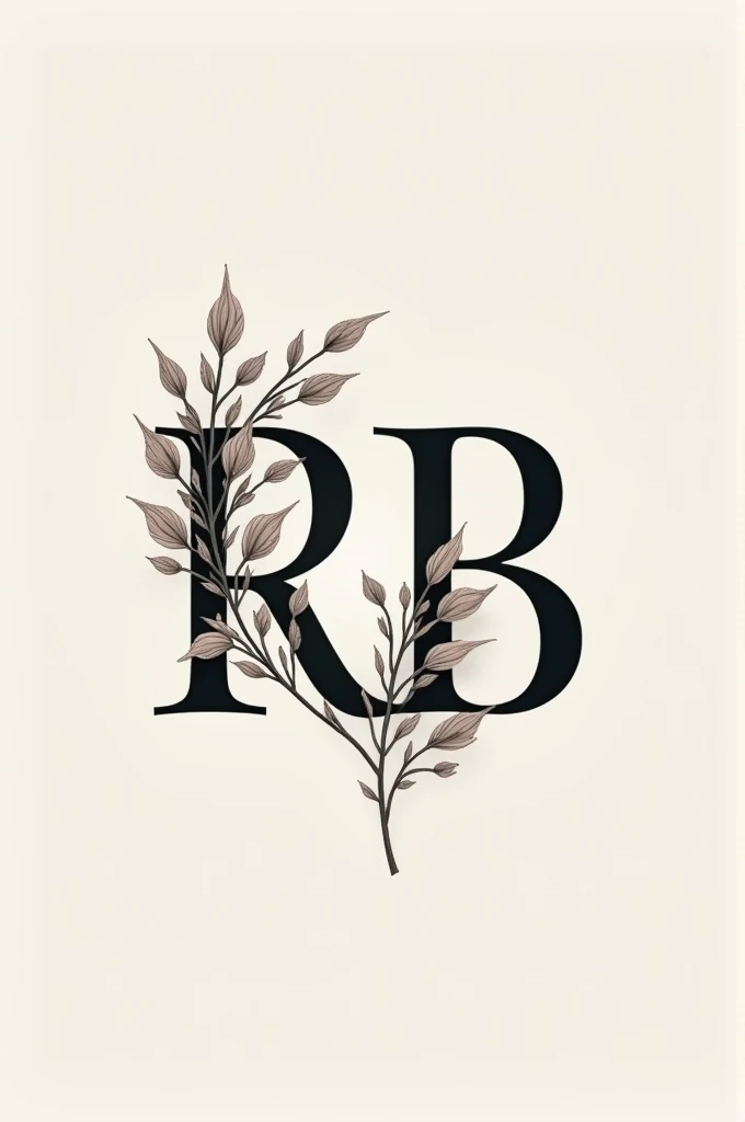 Create a delicate logo with the letters RB in black for photography
